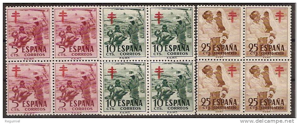 España 1103/05 ** B4. Tuberculosos 1951 - Ungebraucht