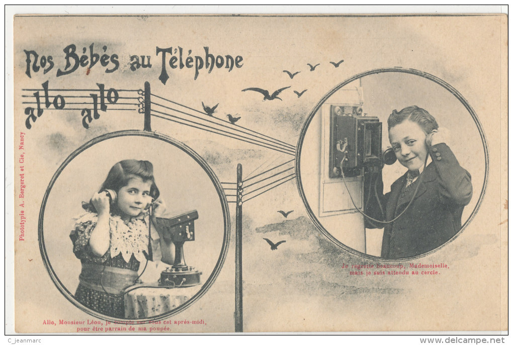 ENFANTS NOS BEBES AU TELEPHONE  BEL ETAT VOYAGEE ETAT VOIR 2 SCANS - Collections, Lots & Series