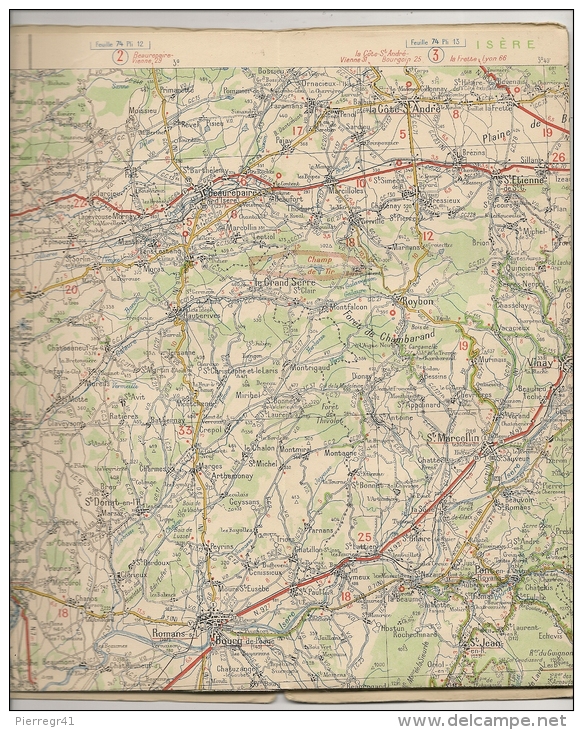 CARTE-ROUTIERE-MICHELIN-N °77-1931-N° 3129-710-VALENCE-GRENOBLE- PAS DECHIREE-TB E - Cartes Routières