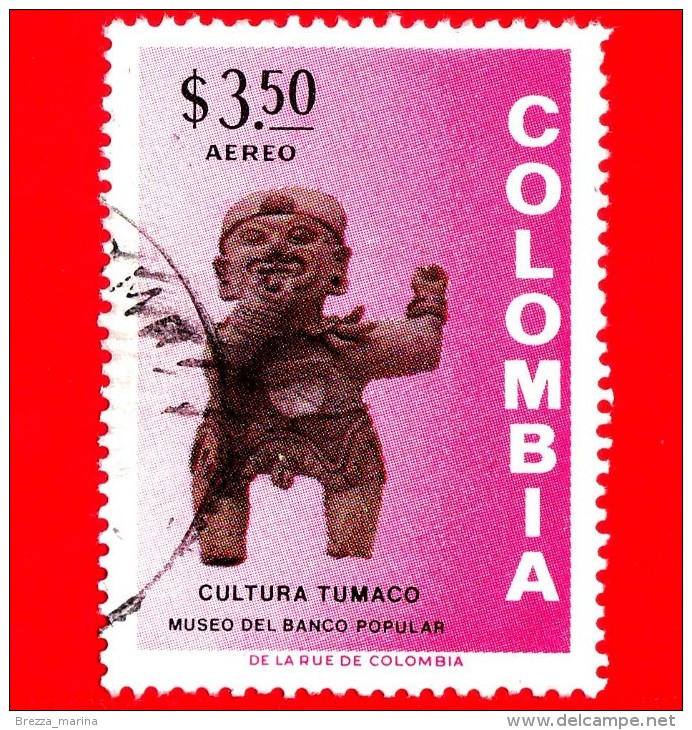 COLOMBIA - Usato -  1973 - Cultura Tumaco - Ceramica Pre-colombiana - $ 3.50 P. Aerea - Colombia