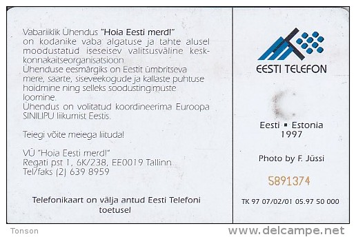 Estonia, ET 062, Keep The Estonian Sea Tidy!, Bird, 2 Scans. - Estland