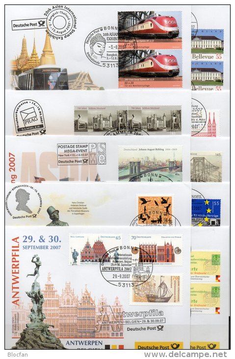 Messe-Briefe 2007 Germany SST 75€ MBrf. 1-10 EXPO In London Italy New York Paris Salzburg Prag Malaga Dubai Brüssel - Vrac (max 999 Timbres)