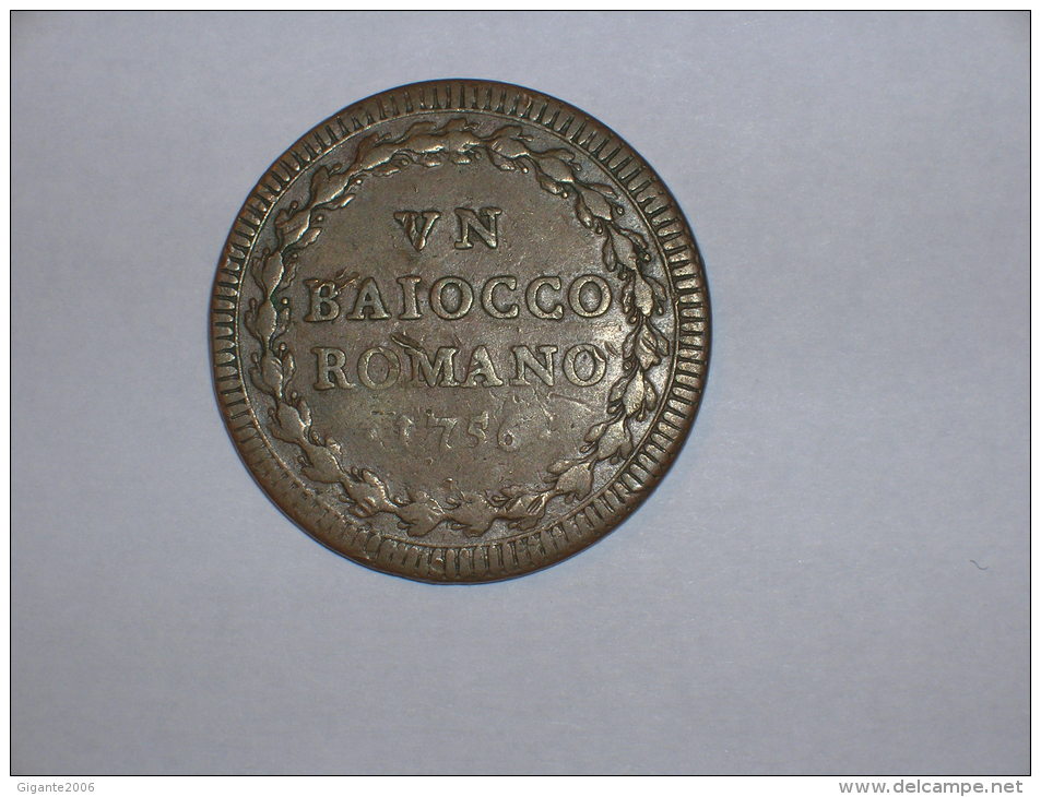 Estados Pontificios 1 Baiocco 1756 A.XVII (10160) - Vaticano (Ciudad Del)