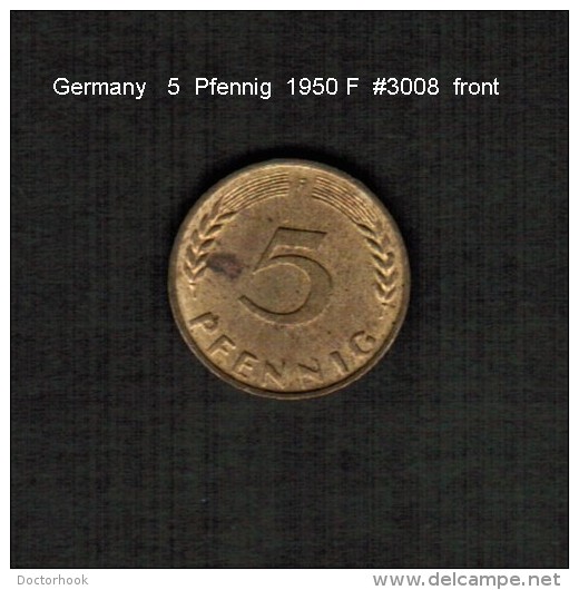 GERMANY    5  PFENNIG  1950 F  (KM # 107) - 5 Pfennig
