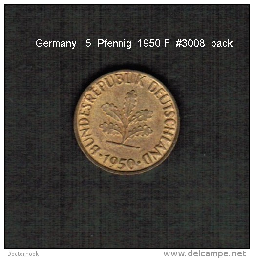 GERMANY    5  PFENNIG  1950 F  (KM # 107) - 5 Pfennig