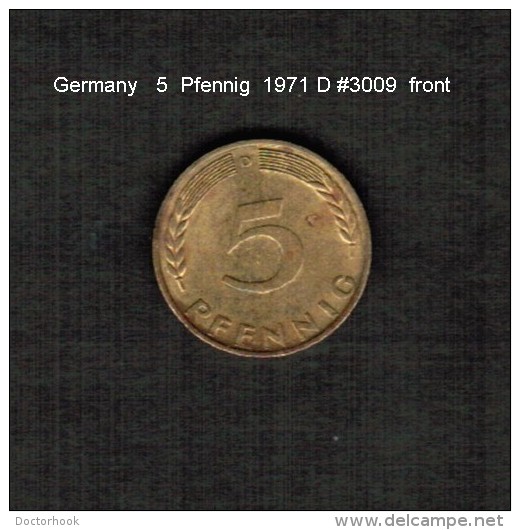 GERMANY    5  PFENNIG  1971 D  (KM # 107) - 5 Pfennig