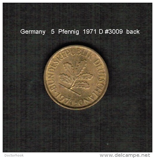 GERMANY    5  PFENNIG  1971 D  (KM # 107) - 5 Pfennig
