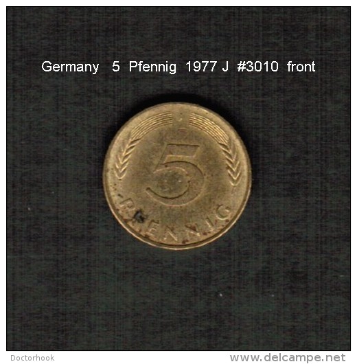 GERMANY    5  PFENNIG  1977 J  (KM # 107) - 5 Pfennig