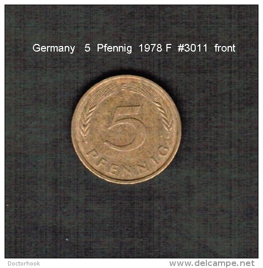 GERMANY    5  PFENNIG  1978 F  (KM # 107) - 5 Pfennig