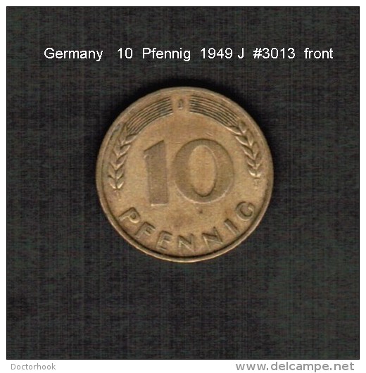 GERMANY    10  PFENNIG  1949 J  (KM # 108) - 10 Pfennig