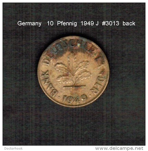 GERMANY    10  PFENNIG  1949 J  (KM # 108) - 10 Pfennig