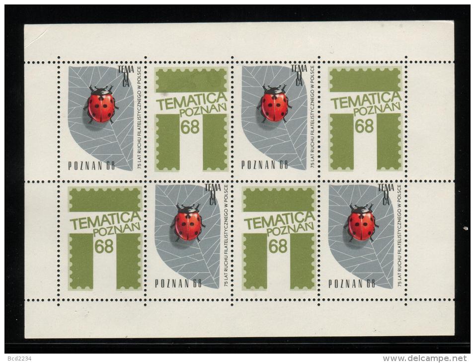 POLAND 1968 TEMATICA POZNAN PHILATELIC EXPO S/S NHM TYPE 1 INSECTS LADYBIRD CINDERELLA - Sonstige & Ohne Zuordnung