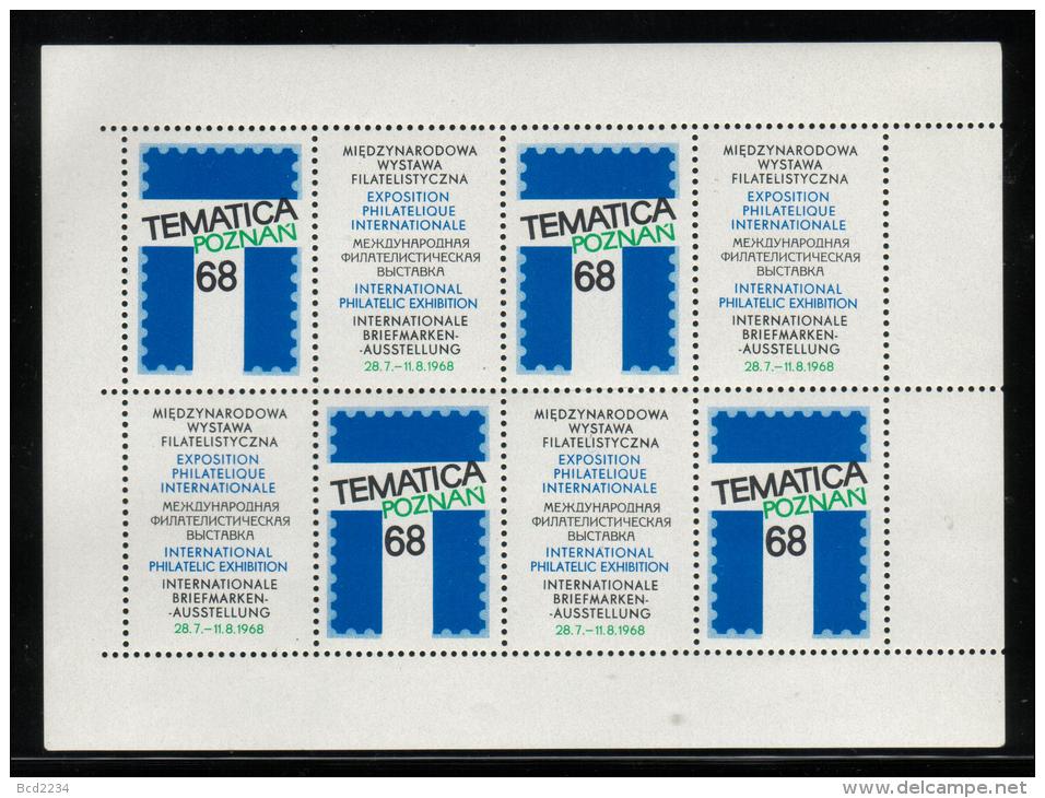 POLAND 1968 TEMATICA POZNAN PHILATELIC EXPO S/S NHM TYPE 3 EXPO LOGO CINDERELLA - Other & Unclassified