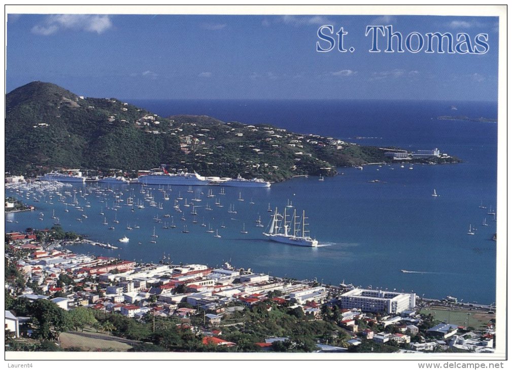 (3322 SF)  Cruise Ship & Sailing Ship In St Thomas - - Dampfer