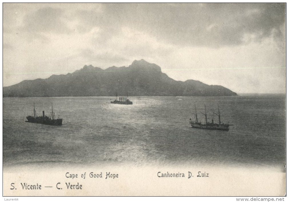 (3322 SF) (very Old Postcard)  Cap Vert - Cabo Verde Island - S Vicente With Ship - Cap Verde