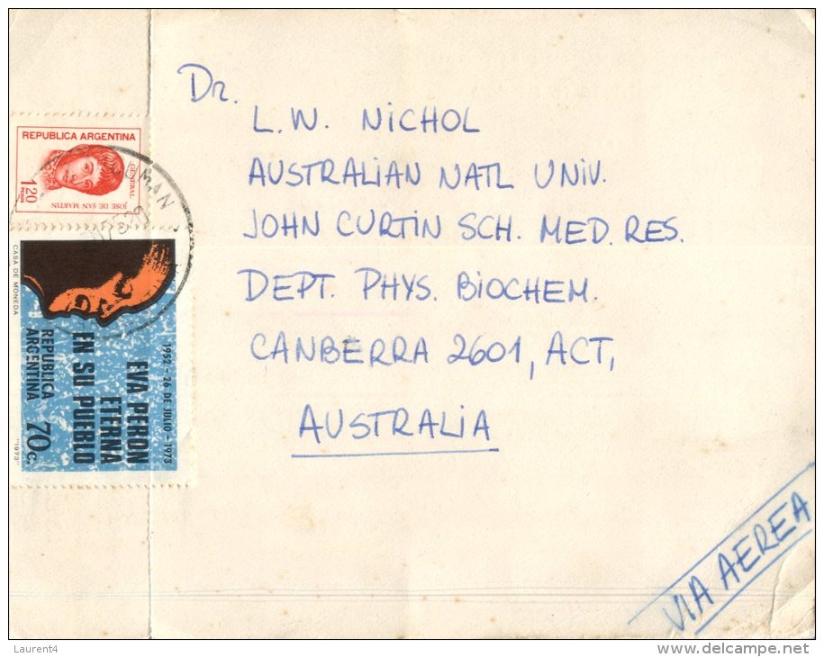 (619) Medical Postcard Posted From Argentina To Australia - - Salute