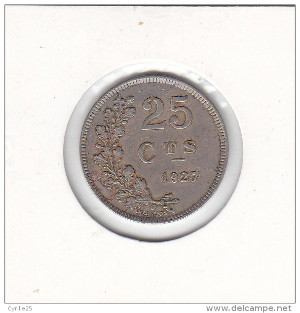 25 CENTIMES Cupro-nickel 1927 Qualité - Luxemburgo