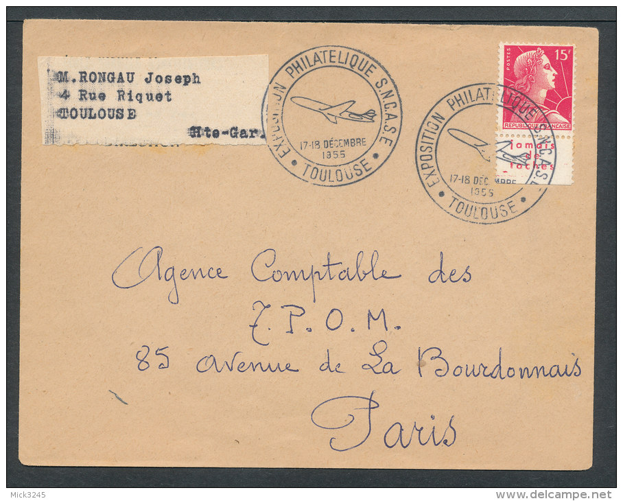 Marianne De Muller Avec Pub Bic / Lettre De Toulouse Pour Paris - Covers & Documents