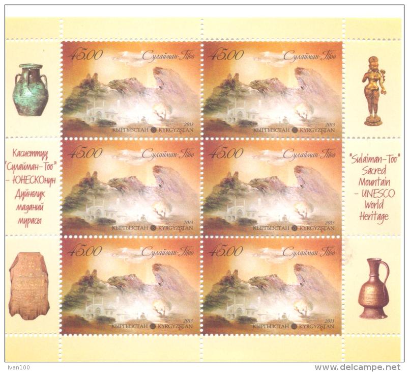 2013. Kyrgyzstan, Sacred Mountain "Sulaiman Too", Sheetlet Perforated, Mint/** - Kirghizistan