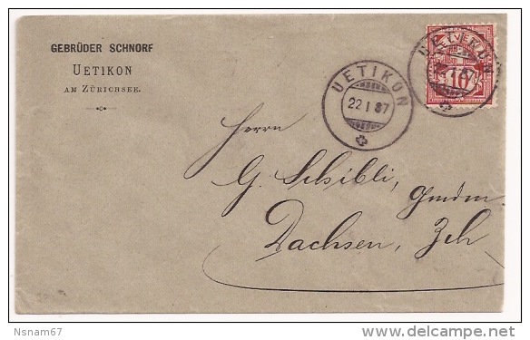 B71 - UETIKON - 1887- - Lettres & Documents