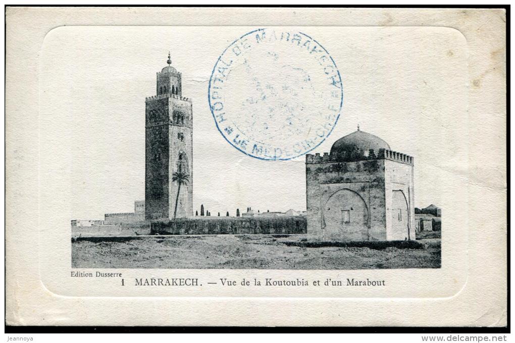 MAROC - CPA EN FM, CACHET SPECIAL " HOPITAL DE MARRAKECH " DU 30/1/1916 - TB - Usati