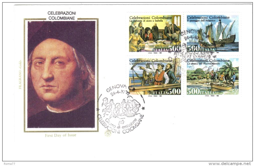 CC9 - ITALIA , Serie 1989/192 Su FDC . Annullo Speciale - Christopher Columbus