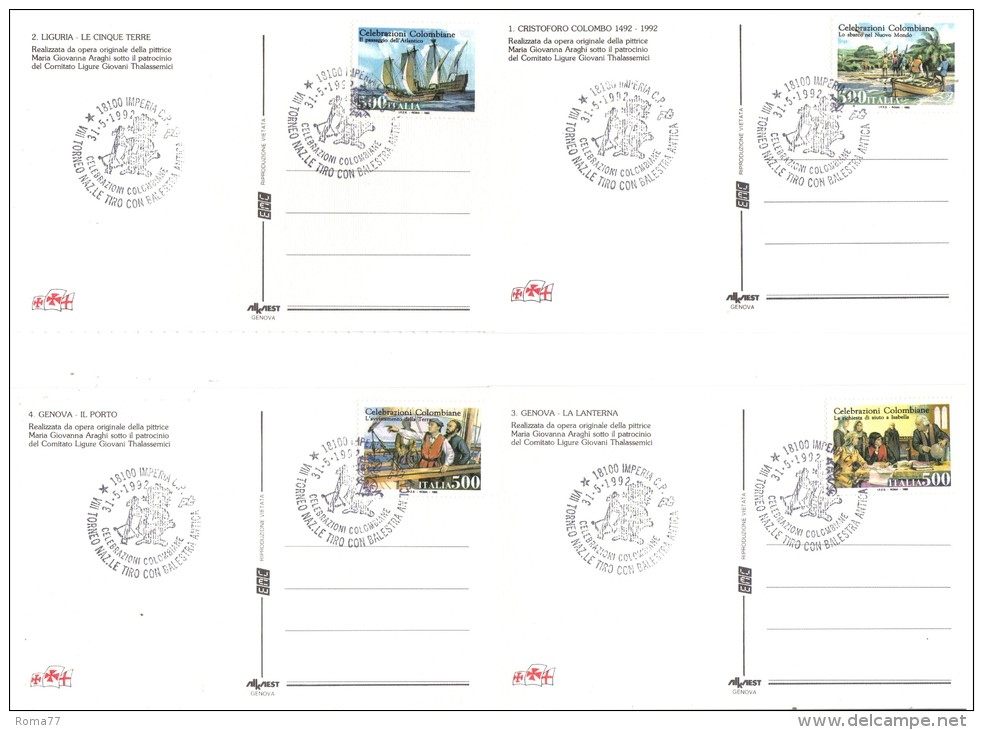 CC27 - ITALIA ,  Emissione 1989/192 Della Tematica Colombo Su FDC . Splendide - Christophe Colomb