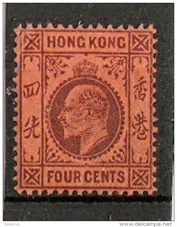 HONG KONG 1903 4c SG64 WATERMARK CROWN CA  LIGHTLY MOUNTED MINT Cat £24 - Nuovi