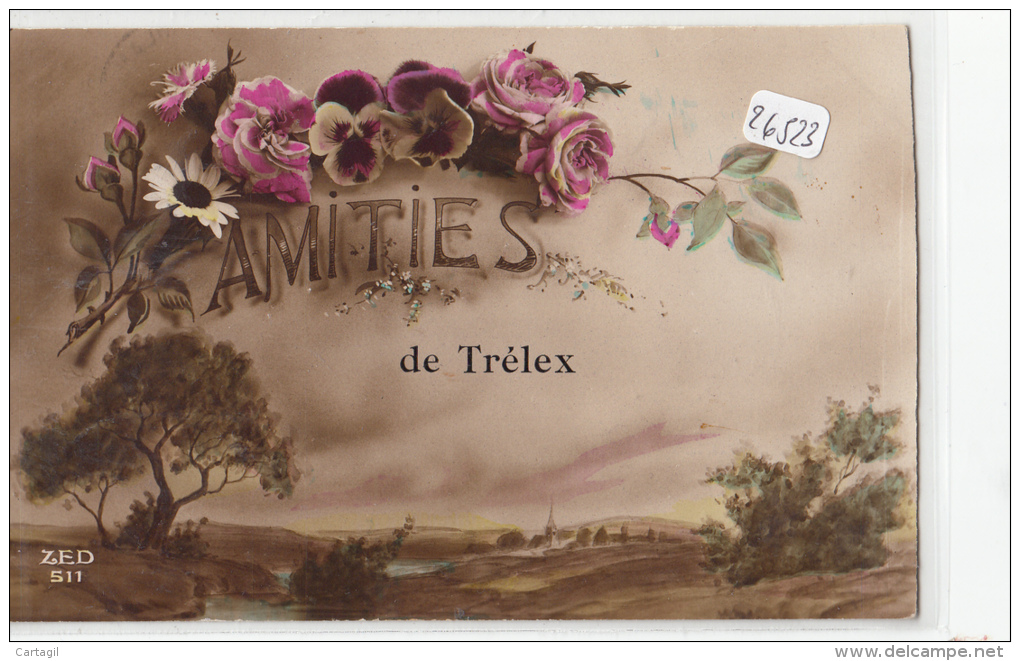 CPA - 26523 -Suisse - Trélex   - Carte Fantaisie " Amitiés De" (carte Endommagée Coupée) - Trélex