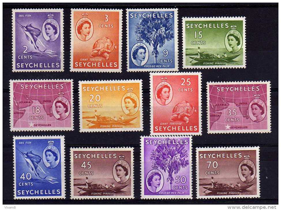 Seychelles - 1954/56 - Definitives (Part Set) - MH - Seychelles (...-1976)