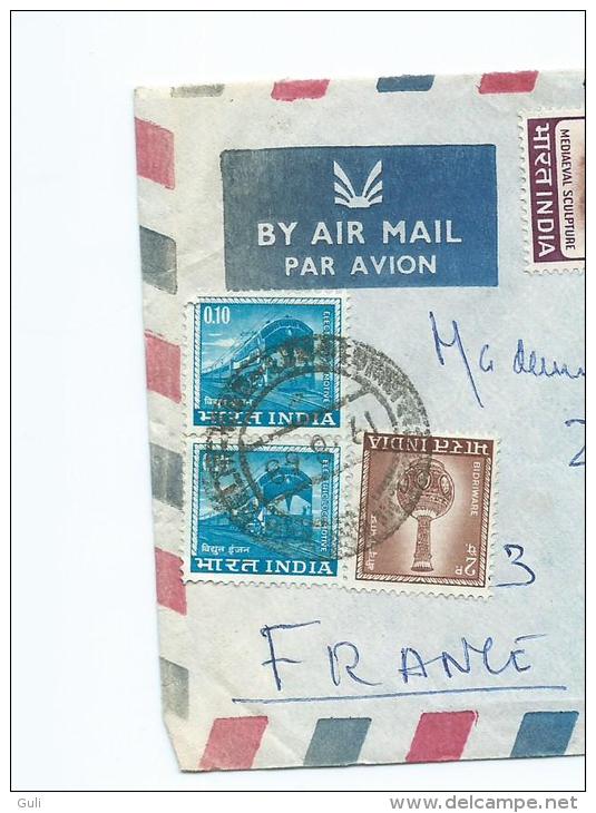 (philatélie ) Asie > Inde > 1960-69 >  Enveloppe Avec 8 Timbres Oblitérés INDIA (1969) (stamp Stamps Timbre) - Usados