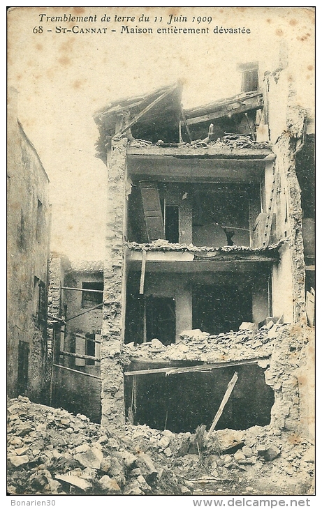 CPA 13 SAINT CANNAT TREMBLEMENT DE TERRE MAISON DEVASTEE  11 JUIN 1909 GROS PLAN - Autres & Non Classés