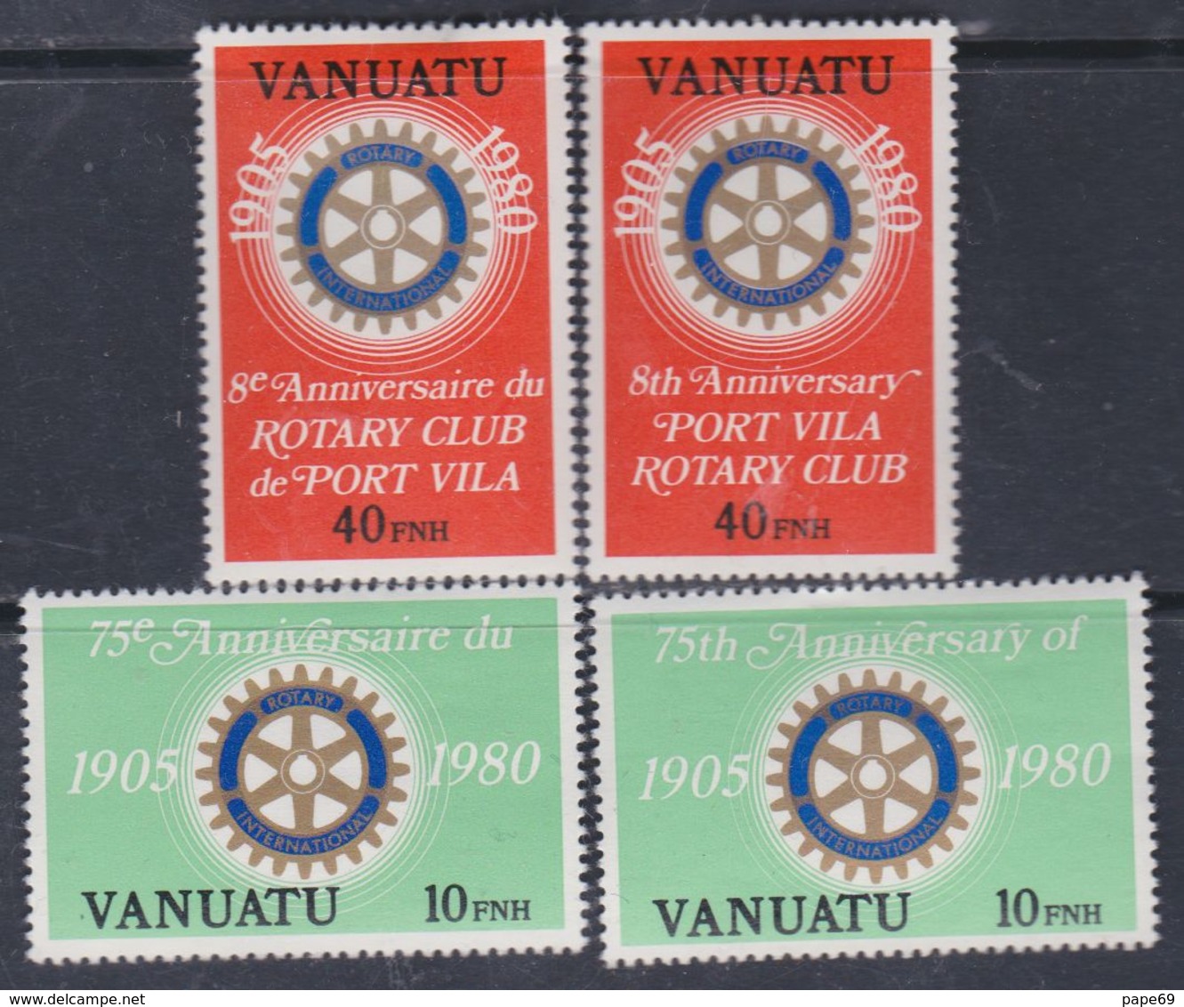 VANUATU N° 609 / 12 X 75 ème Anniver. Du Rotary Inter. Les 2 Légendes Trace De Charnière Sinon TB - Vanuatu (1980-...)