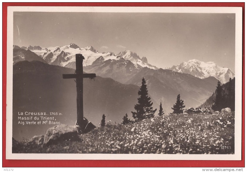 AVS-018  La Creusaz, Massif Du Trient, AiguilleVErte Et Mont-Blanc. Non Circulé - Trient