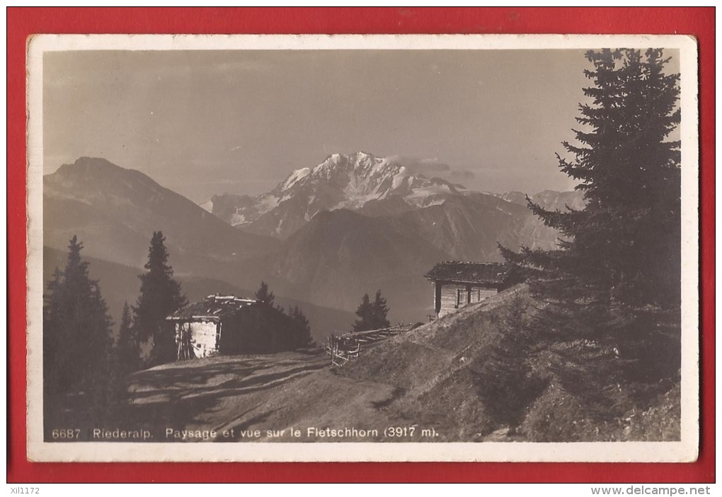 AVS-020 Riederalp, Paysage Et Vue Sur Le Fietschhorn. Cachet Riederalp 193? - Riederalp