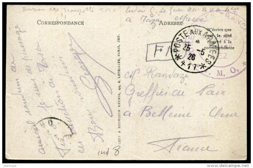 MAROC - CPA EN FM, CACHET SPECIAL " BUREAU DES TRANSPORT / T.M.O. / FEZ ", OBL. POSTE AUX ARMÉES / 417 LE 25/5/1926 - B - Lettres & Documents