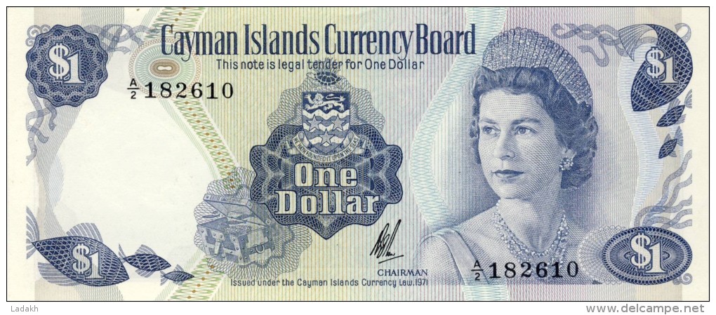BILLET # ILES CAYMAN  # 1972 # PICK 1 # UN DOLLAR   # NEUF # - Iles Cayman