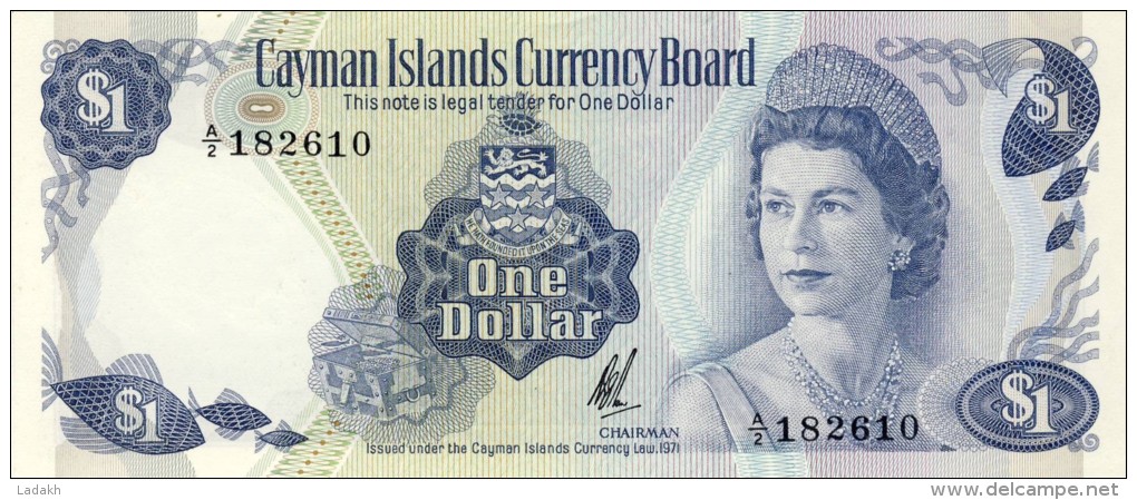 BILLET # ILES CAYMAN  # 1972 # PICK 1 # UN DOLLAR   # NEUF # - Islas Caimán