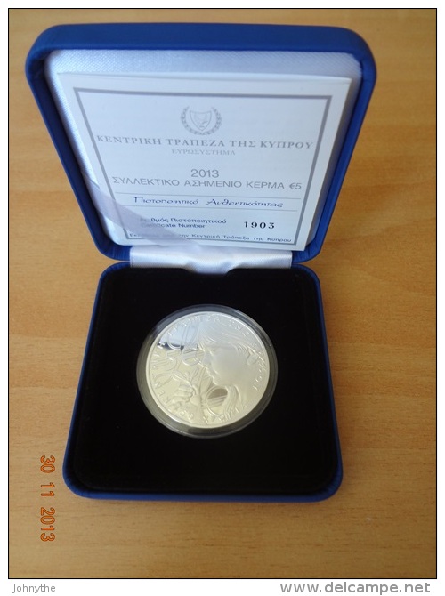 Cyprus 2013 50th Anniversary Of The Central Bank Of Cyprus Silver Coin UNC - Chypre