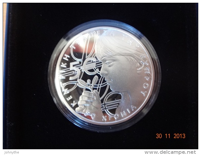 Cyprus 2013 50th Anniversary Of The Central Bank Of Cyprus Silver Coin UNC - Cyprus