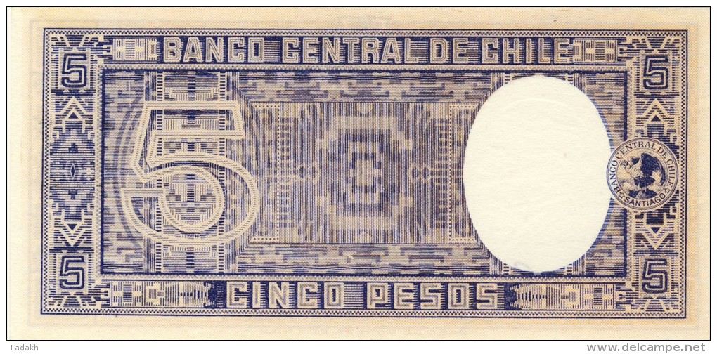 BILLET # CHILI # 1958/59 # PICK 88 # CINQ PESOS # NEUF # - Cile