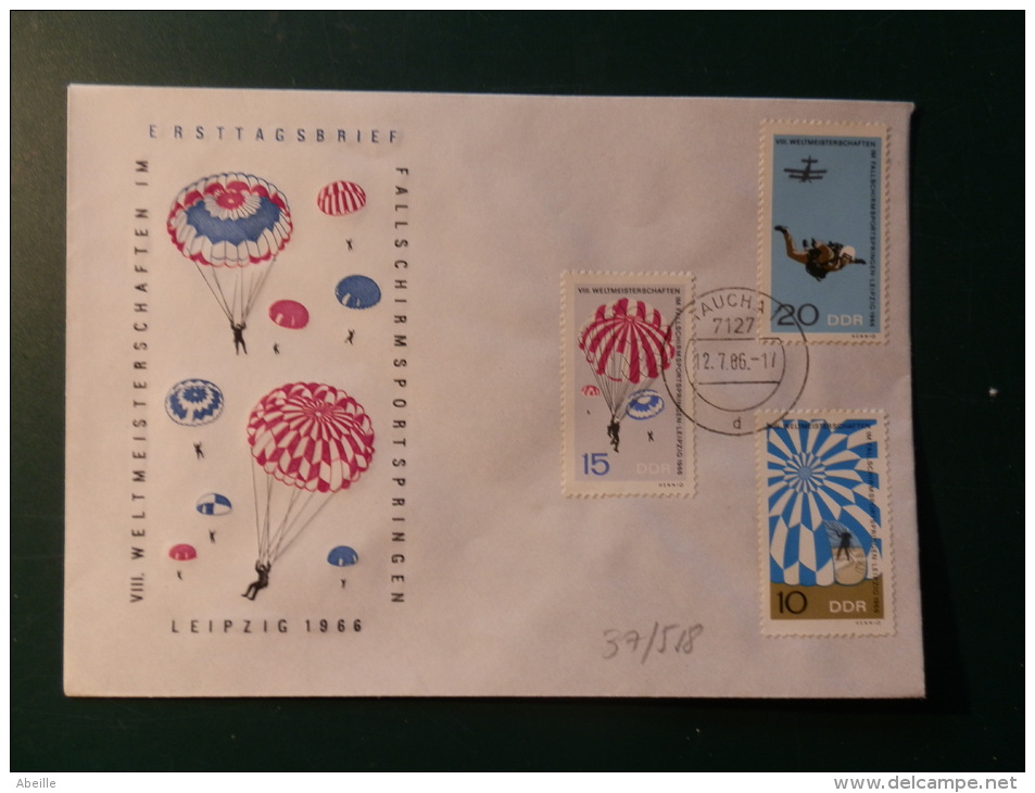 37/518  FDC   DDR - Parachutisme