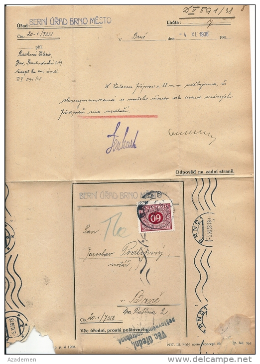 Lettre Taxée 1938 - Portomarken