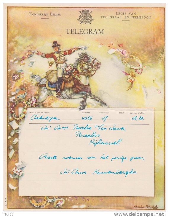 Telegram Koninkrijk  Belgie 1953 Telegramme Belgique - Telegramme