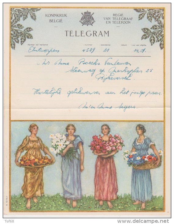 Telegram Koninkrijk  Belgie 1953 Telegramme Belgique - Télégrammes