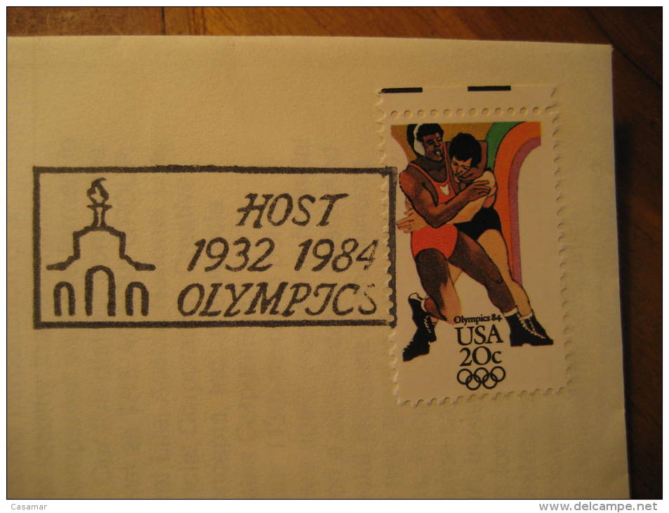 Los Angeles 1984 WRESTLING Lutte Olympic Games Olympics USA Cancel Stamp Cover - Wrestling