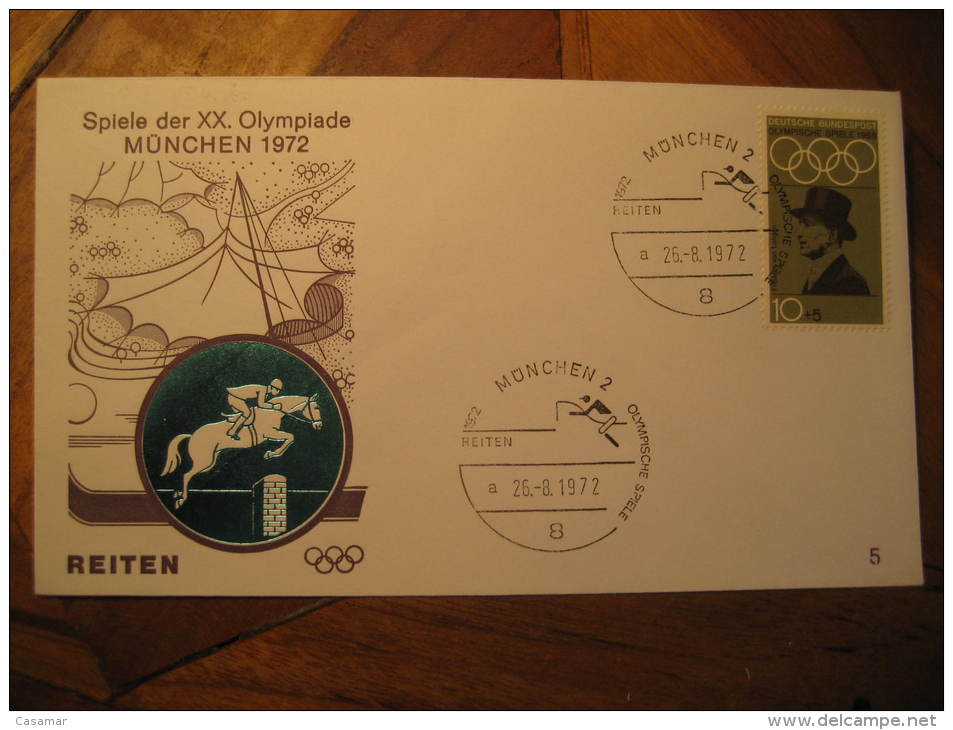 Munchen 1972 Horse Horses Racing Dressage Riding Olympic Games Olympics Munchen 1972 Germany Cover - Ippica