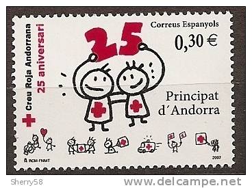 2007-ED.350-25 ANIVERSARI CREU ROJA ANDORRANA-SERIE COMPLETA-NUEVO - Nuevos