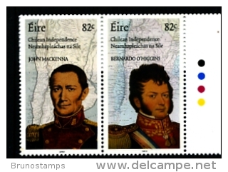 IRELAND/EIRE - 2010  IRISH ROLE IN CHILEAN INDEPENDENCE  PAIR  MINT NH - Nuovi