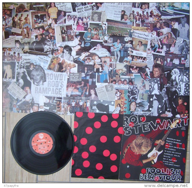 Rod STEWART LP Stéréo + Grand POSTER Foolish Behaviour - Disco, Pop